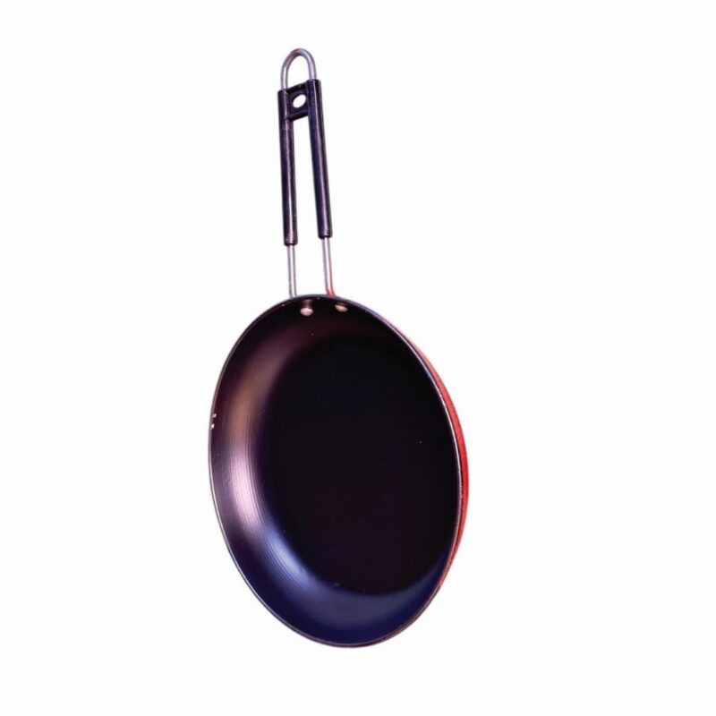 ABEHA Global Non-Stick Frying Pan with Handle – Black and Red Marble Coated Skillet – Induction Compatible Aluminum Cookware for Gas, Electric, and Ceramic Stovetops – Easy-Clean Flat Tawa - Image 2