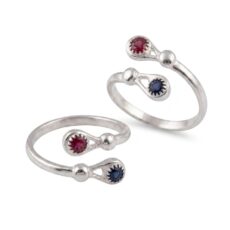 Bansal Fashion Jewels Adjustable Bichiya Toe Ring for Women | Oxidised German Silver Anti-Tarnish Boho Ethnic | Leg Finger Ring Foot Jewellery | Set of 1 (2 Piece)