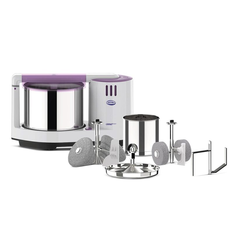 Ultra Grind+ Gold Wet Grinder Celebration Pack | 2L Multiutility Drum with Conical Stones, 1L Spice Mix Drum with Cylindrical Stone, Coconut scraper, Atta kneader & Food Grade Stainless Steel
