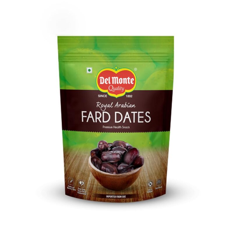 Del Monte Royal Arabian Fard Dates, 450 Grams | Healthy Snack | Rich in Potassium | High in Fiber | No Added Sugar | Dry Fruit