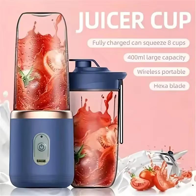 Qlect Portable Blender Electric Juicers Fruit Mixers USB Rechargeable Smoothie Mini Personal Juicer 6 Blades 3Gears With 1500 Mah Rechargeable Battery-Smoothie Blender - Image 6