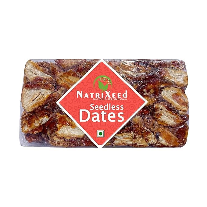 NatriXeed Seedless Dates 1kg | Khajur 1000gm | Dry Fruits Khajoor 1000g