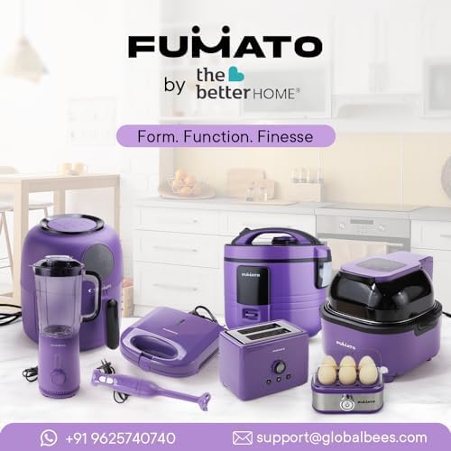 The Better Home Fumato Nutri Blender & Mixer Grinder | 3 Unbreakable BPA Free Jars, Smoothie, Masala, Chutney | 2 Stainless Steel Blades | 3-Speed 100% Copper Motor | 1 Yr Warranty (Purple) - Image 8