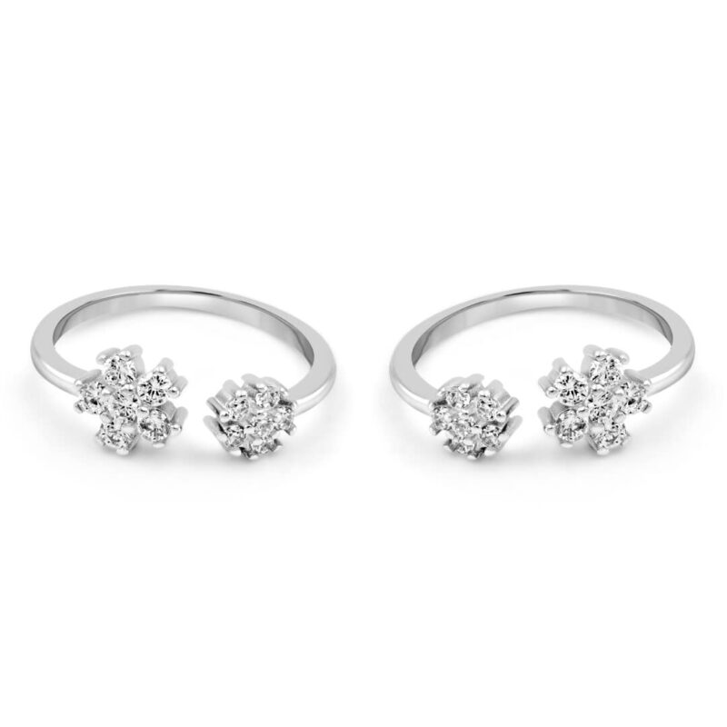 Zarkan 925 Sterling Silver Beauty Blocks Toe Rings, Adjustable | Chandi Bichiya | Gift for Women & Girls | Certified Authentic Hallmark & 925 Stamp