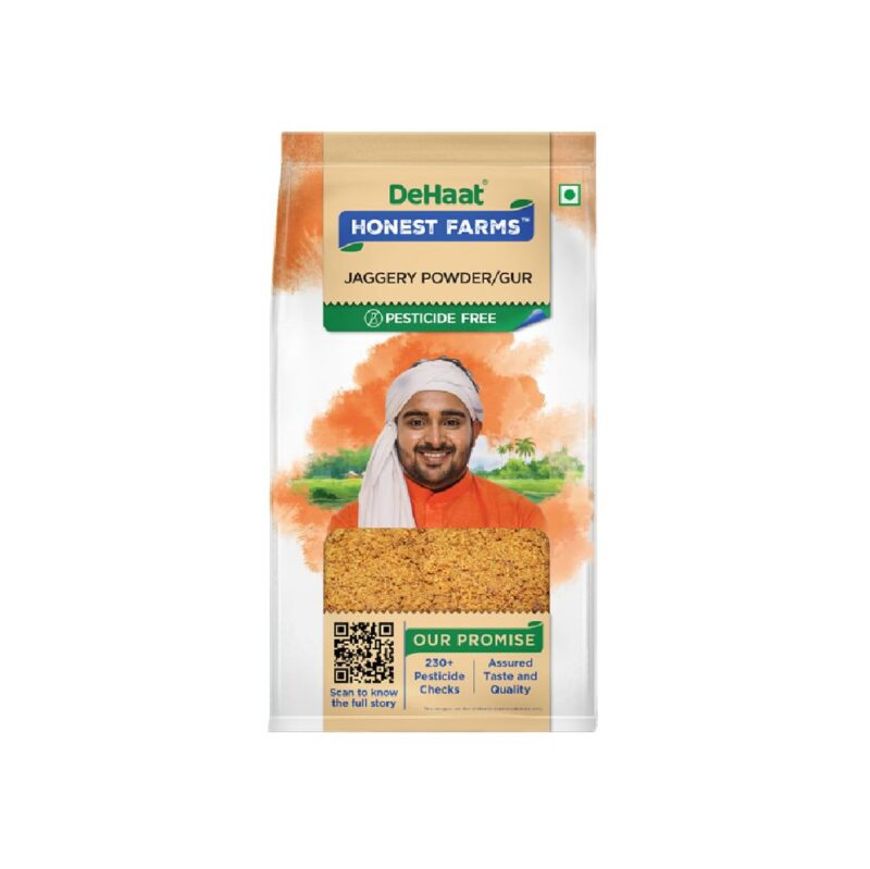 DeHaat Honest Farms | Pesticide-Free | Jaggery Powder 400gm | Gur | Festive Special | Extracted from Sugarcane | Perfect for Indian Sweets | Naturally contains minerals