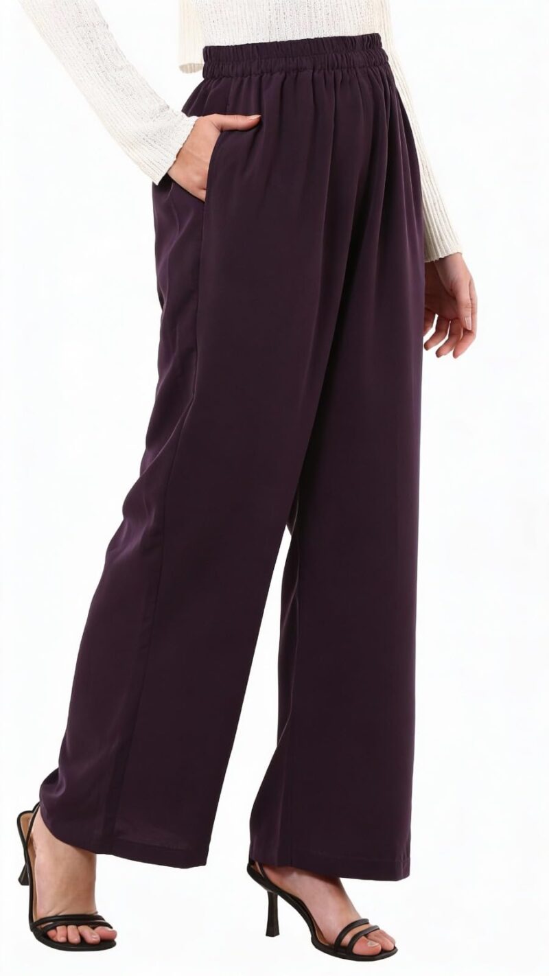 BT - Being Traditional Modest Co-Ord Set for Women - Loose Fit Front Open Free Size Kaftan Top with Trouser (Burgundy, Top: Free Size | Trouser: 2XL) - Image 4