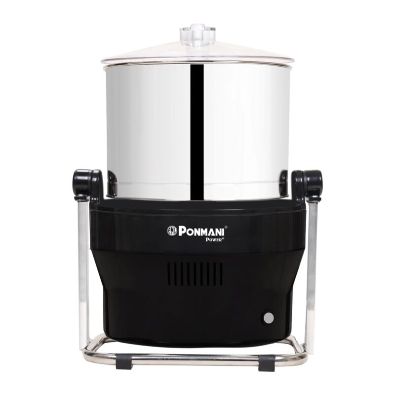 Ponmani Power Plus - 3 litres Tilting Wet Grinder | Black | 225W Copper Motor | Fast Grinding (10-20Min) | Suitable for Chocolate & Nuts Grinding