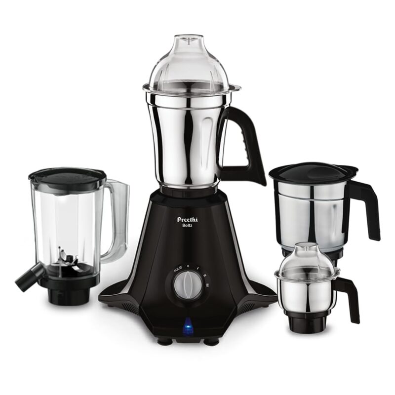 Preethi Boltz 1000W Mixer Grinder, 4 Jars, Superfine grinding in 90 seconds