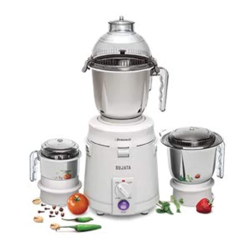 Sujata Dynamix 900 Watts Mixer Grinder | 22000 Rotations Per Min | 90 Minutes Continuous Running | 3 Versatile Jars 1500 ml, 1000 ml and 500 ml (White) - Image 7