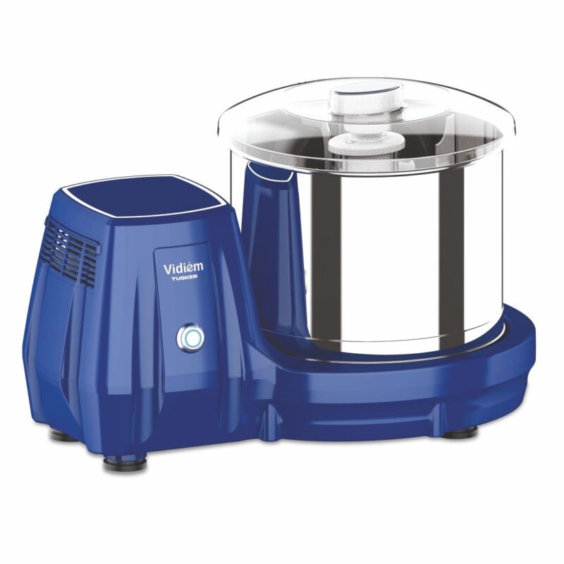 Vidiem Tusker 2.0L Table Top Wet Grinder | 200W Power Max Motor | Twin Wipers, Metal Chassis, Easy Lock | Stainless Steel Shaft | Polycarbonate Lid | 5-Year Motor Warranty