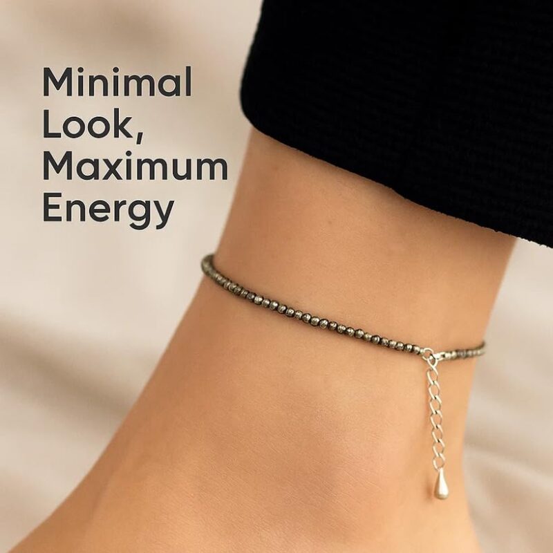 ASTRIVO Certified Pyrite Anklet For Women Stylish- Stone of Money, Protection & Power, Money Magnet Raw Ryrite Anklet Original Certified - Adjustable Spiritual Jewellery Best Gift Item - Image 7