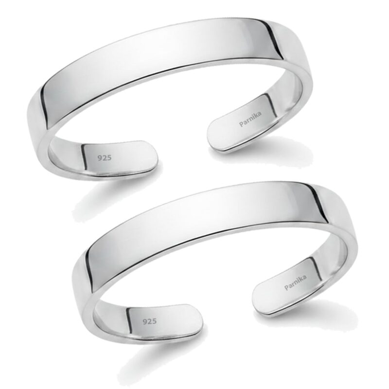 Parnika MJ 925 Exclusive 92.5 Sterling Silver Toe Ring (Leg Thumb Ring) for Women | Chandi Anvat | Gift For Her | (Flat)