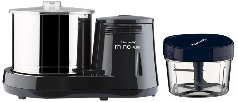 Butterfly Premium Vegetable Chopper 600 ml Blue & Butterfly Rhino Plus Wet Grinder, 2L (Grey), 150W