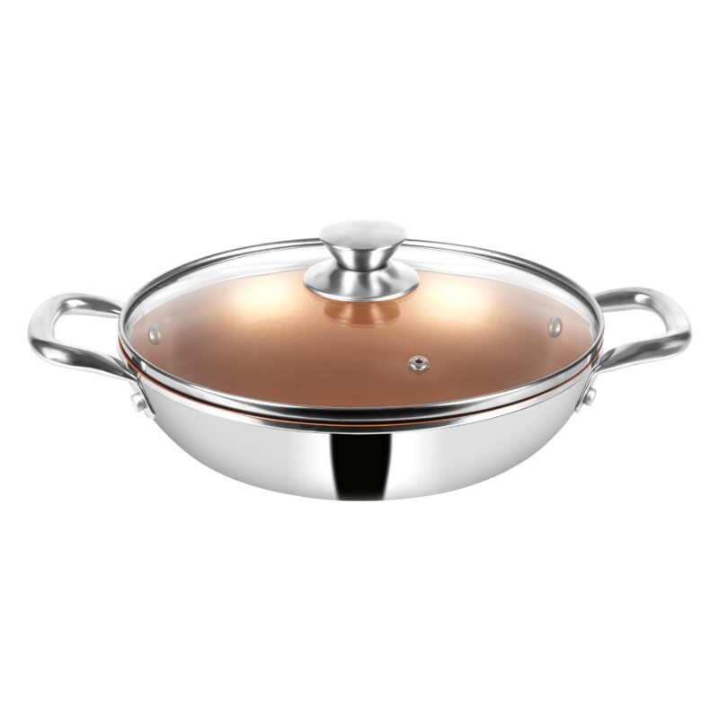 Pigeon Cerrasteel 24cm Ceramic Kadai| Non-Stick| Ceramic Coated| Copper