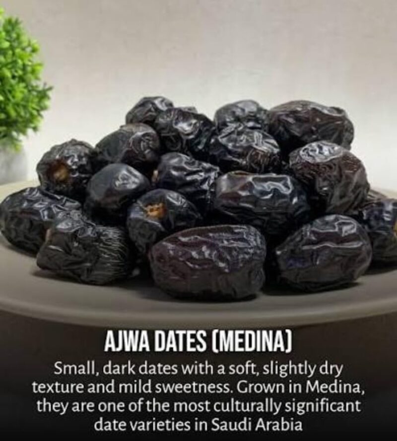 JB&CO Premium Ajwa Dates1kg JARS | Imported from Holy city of Madina | Soft, Natural, No Added Sugar | Rich in Fiber, Iron & Energy Dry Fruits | original imported dates, JARS of 500g x 2 - Image 3