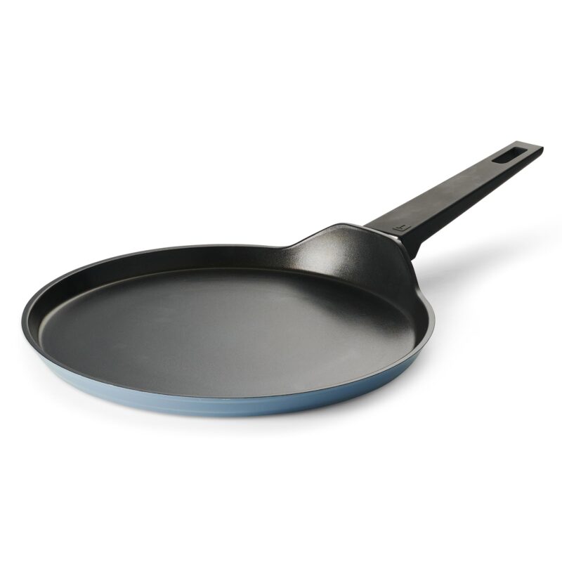 TRAMONTINA Aura Dosa Tawa 30cm | Reinforced Ceramic Non-Stick Cookware | Quick & Even Heating | Low-Oil Cooking | Bakelite Handle | Induction & Gas Compatible | Blueberry