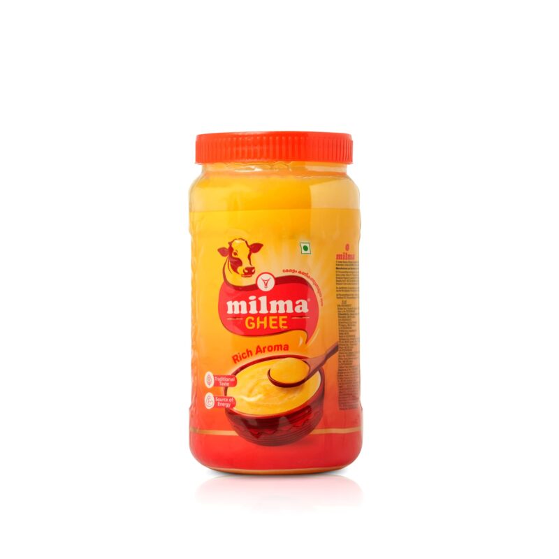 Milma Pure Cow Ghee, 1 Litre (905g) Jar | Rich Aroma & Danedar Texture | Pure Dairy Ghee for Cooking, Sweets & Onam Sadhya