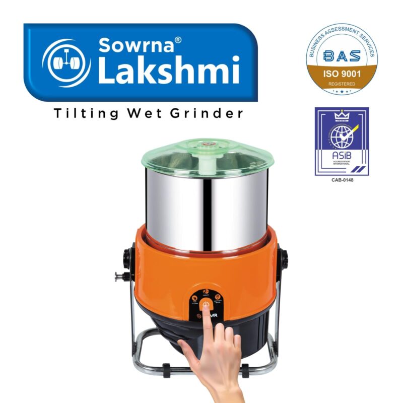 Sowrna Lakshmi Plastic Wet Grinder, Orange - Image 4