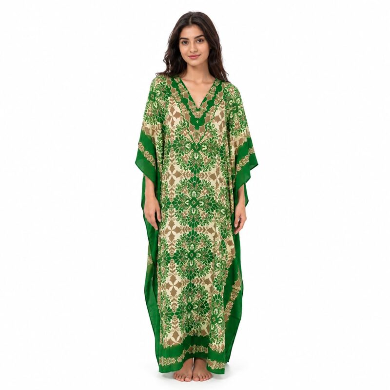 Art Of Creation Kaftan Maxi Style Casual Kaftan for Women (IN, Alpha, Free Size, Standard, Green)
