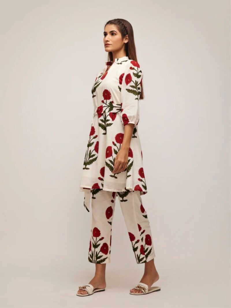 Leriya Fashion Women's Printed Co-Ord Set Red - Image 7