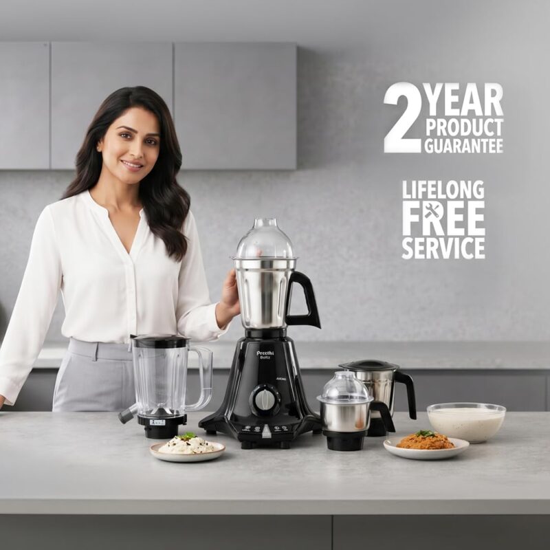Preethi Boltz 1000W Mixer Grinder, 4 Jars, Superfine grinding in 90 seconds - Image 8