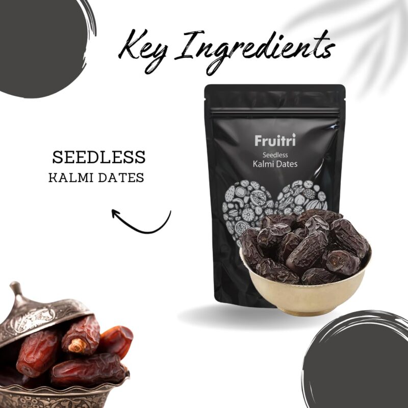 Fruitri Seedless Premium Kalmi Dates 500g (Khajur/Khajoor) 100% Natural khajur No Added Sugar - Image 3