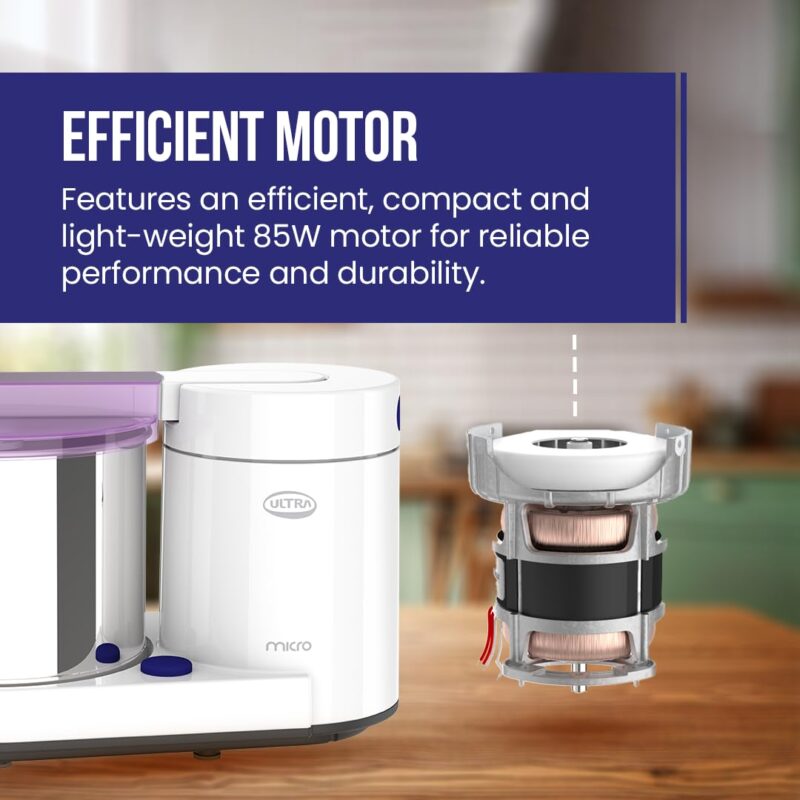 Ultra Micro 1.75 Ltr Table Top Wet Grinder with 85W & Conical Grinding Stones - Image 3