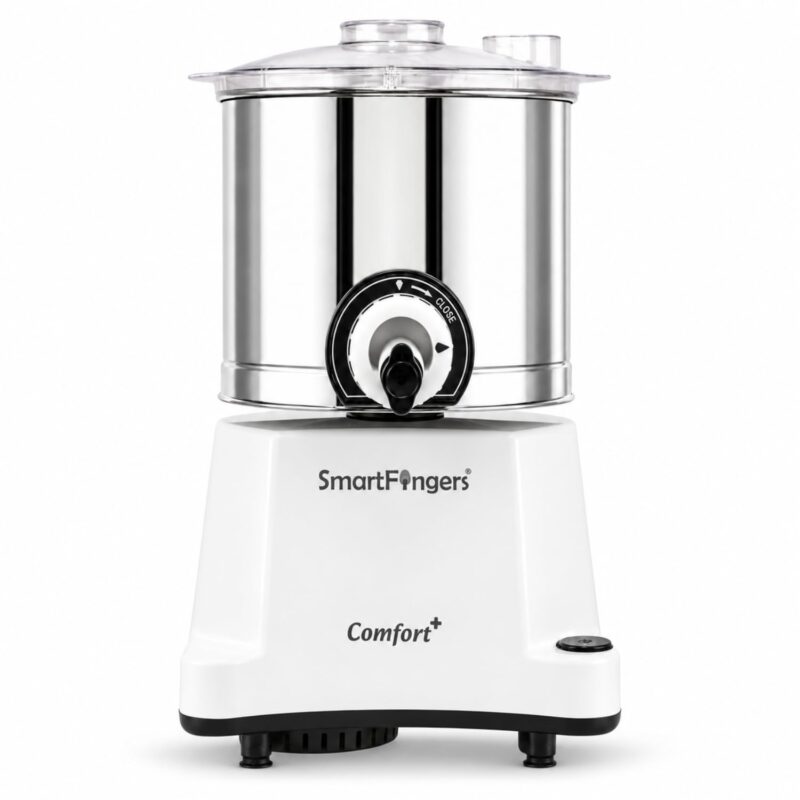 SmartFingers Comfort Plus Table Top Magic Wet Grinder 230V 50hz, 2 Liter, White, 2 Stone
