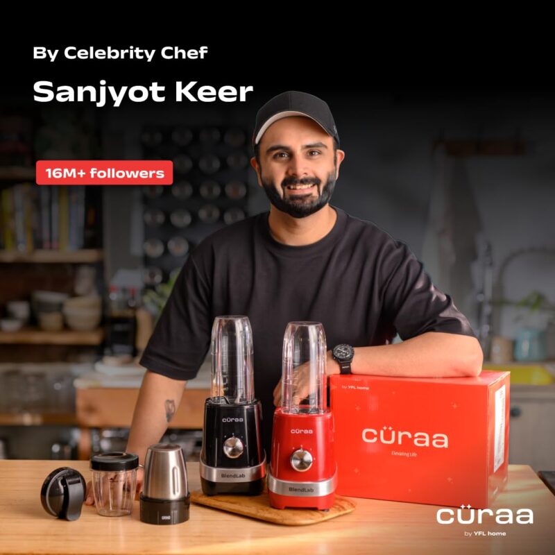 CÜRAA Blender Mixer Grinder | BlendLab by Chef Sanjyot Keer | Stainless Steel Jar | 2-Speed with Pulse | Dry & Wet Grinding | 100% Copper Motor | Smoothies, Masala & Chutney | 2 Year Warranty - Image 2