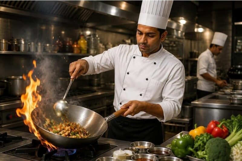 Chinese Kadai with Ladle & Turner for Noodles | Fried Rice Kadai with Strong Handle| Kadhai for Home/Commercial/Restaurant use| 100% Pure Iron Deep Fry Pan| Size- (11 Inch) Iron Utensils 1 Combo - Image 2