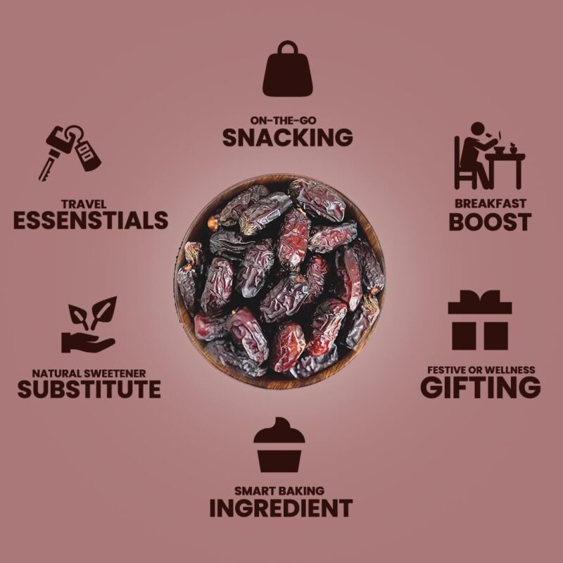 Livyor Premium Saudi Kalmi Dates for eating - 800gm | Khajoor | Khajur Dry Fruits | No Added Sugars | High in Fibre | Naturally Sweet | Pack of 1 - Image 5