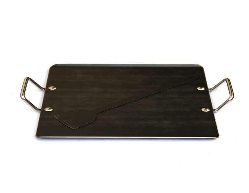 MYNAKSHA Iron Dosa Tawa Square Type Double Handle Tawa 12.2 inches, Raised Edge Induction Comfortable, Black - Image 2