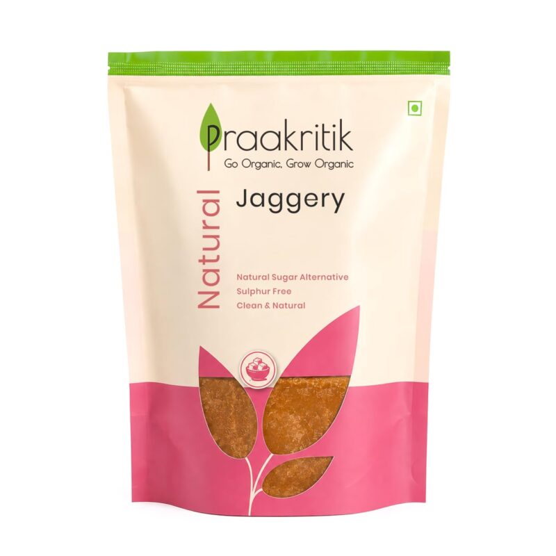Praakritik Natural Jaggery 900g, Unrefined & Chemical-Free, Traditional Cane Sugar, No Preservatives, Pure & Natural Sweetener for Cooking & Baking