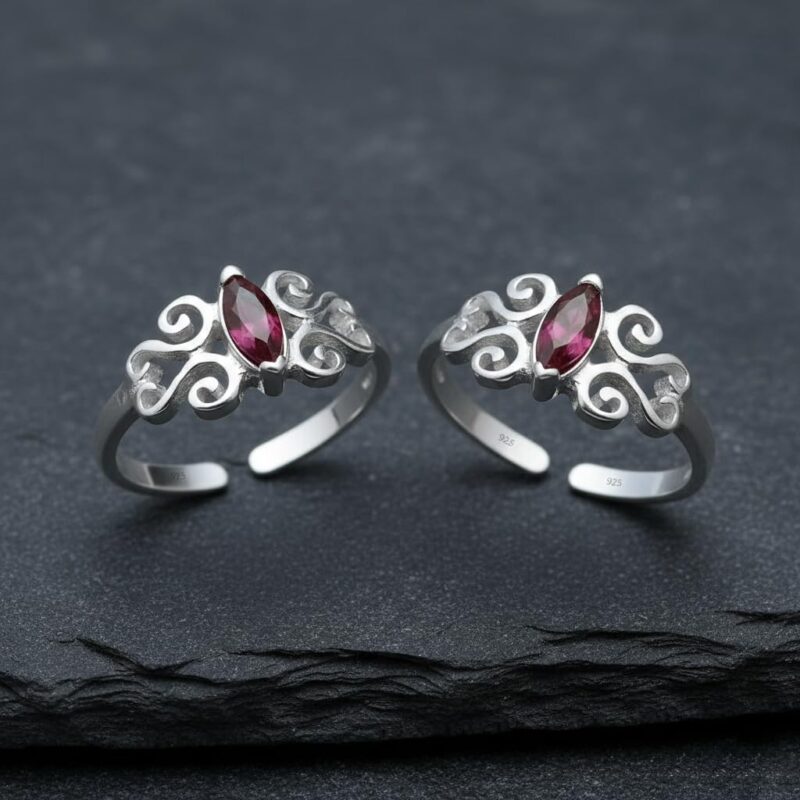 Parnika (Formerly MJ 925 Sterling Silver Toe Rings for Women | Bichiya | Adjustable Fit | Pure 92.5 Silver - Image 5