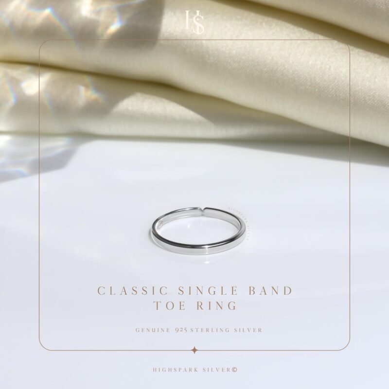 HighSpark Silver Toe Ring for Women | 92.5 Sterling Silver Hypoallergenic Adjustable Toe Rings | Minimal & Elegant Designs - Single Line - Image 3