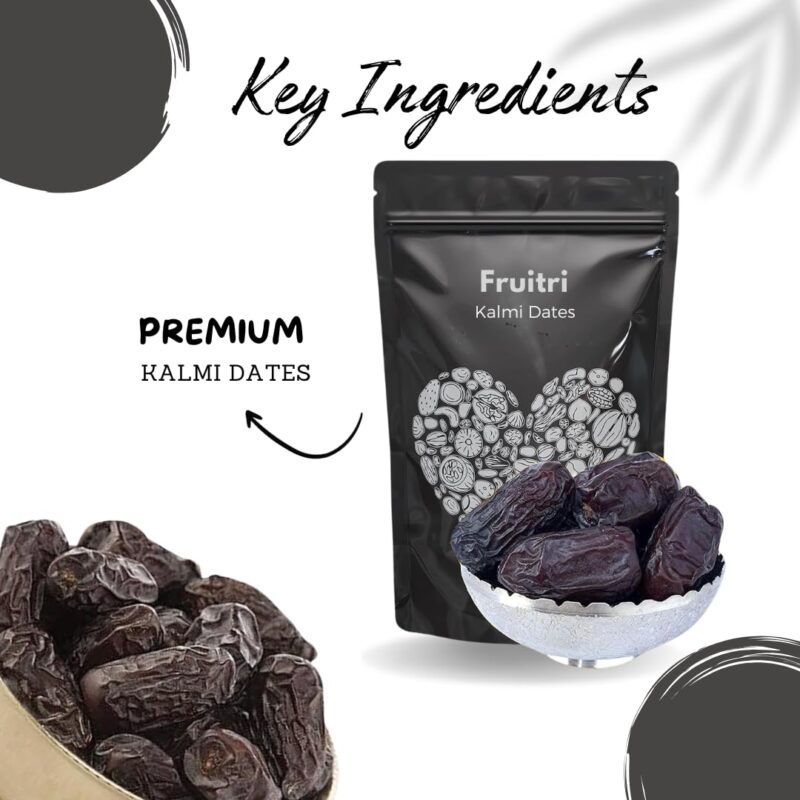 Fruitri Premium Queen Kalmi Dates 1kg, Juicy & Delicious Khajoor, Arab Khajur, 100% Naturally Dried & free from any Preservative, dartes dry fruits - Image 3