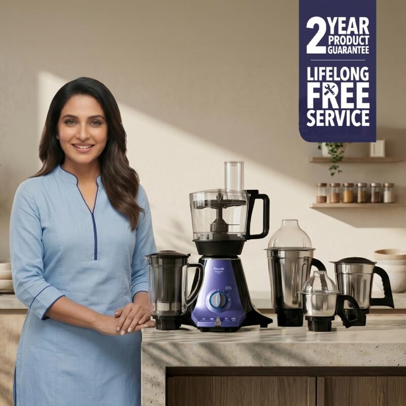 Preethi Zodiac Glitter 750W Mixer Grinder, 5 Jars, Food Processor & Juicer - Image 8