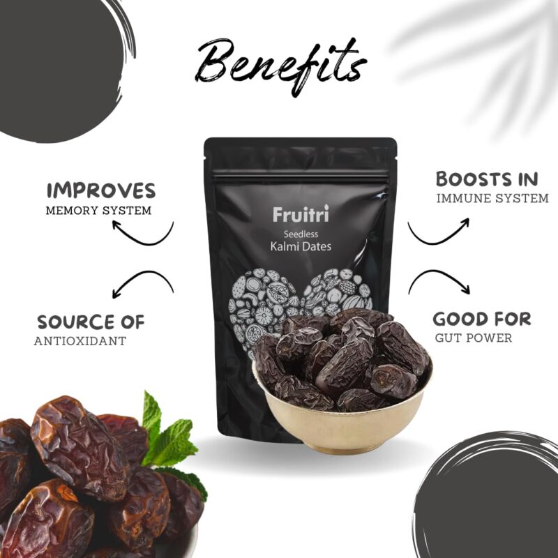 Fruitri Seedless Premium Kalmi Dates 500g (Khajur/Khajoor) 100% Natural khajur No Added Sugar - Image 2