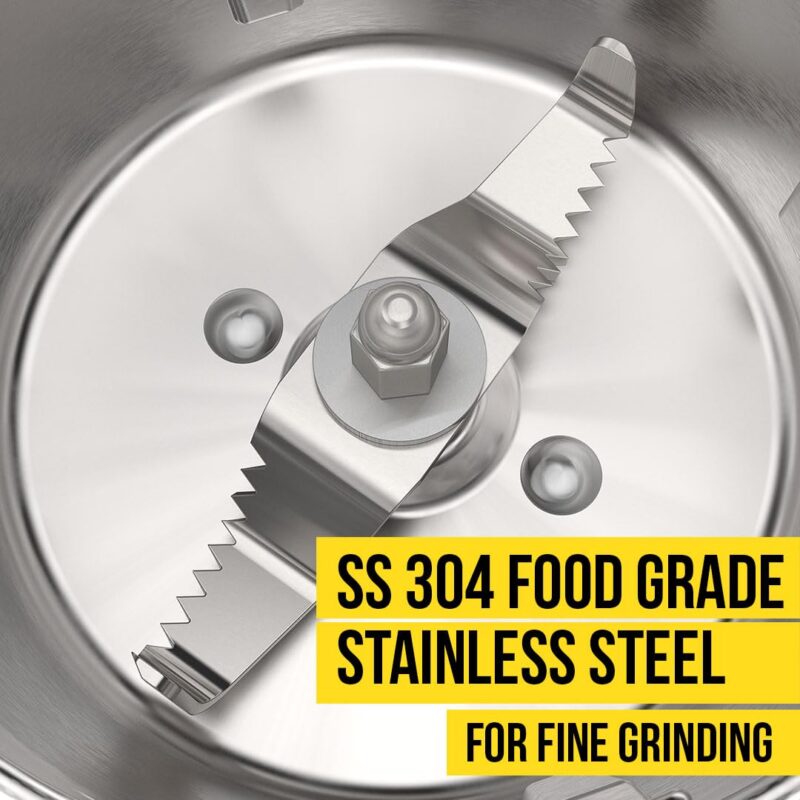 UltraToppMixergrinderfor Superfastgrinding,High Speed,750 Watts,SafetyLocksystem, AISI 304Food GradeStainlessSteelJars,3Jars ABS Body,SerratedbladesCylindricalJars,5YearWarrantyonMotors.(Jet Black). - Image 4
