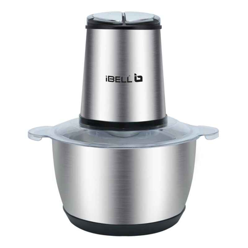 IBELL MT200SPRO Electric Chopper with 2-Yr Warranty, 700W Powerful Motor, 2L SS Bowl, Multipurpose Food Processor for Meat, Vegetables, Fruits & Nuts, with Garlic Peeler & Egg Whisker (Silver).