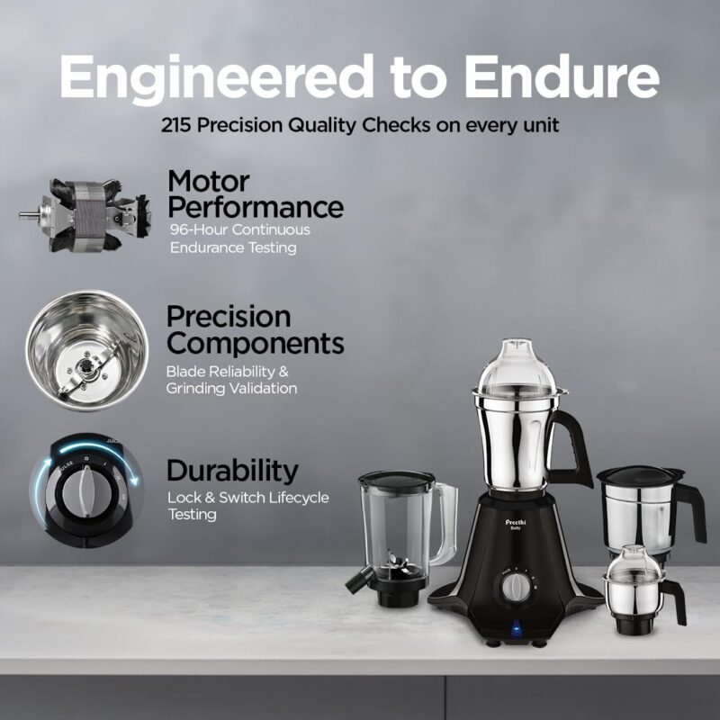 Preethi Boltz 1000W Mixer Grinder, 4 Jars, Superfine grinding in 90 seconds - Image 7