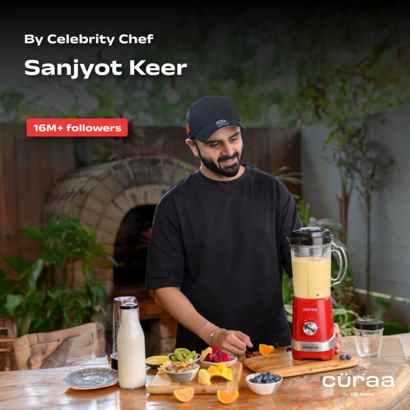CÜRAA Blender Mixer Grinder | BlendLab by Chef Sanjyot Keer | 4 Jars | 400W Mixer Grinder Juicer for Kitchen | Dry & Wet Grinding | 2-Speed with Pulse | Versatile Grinding & Blending - Image 2