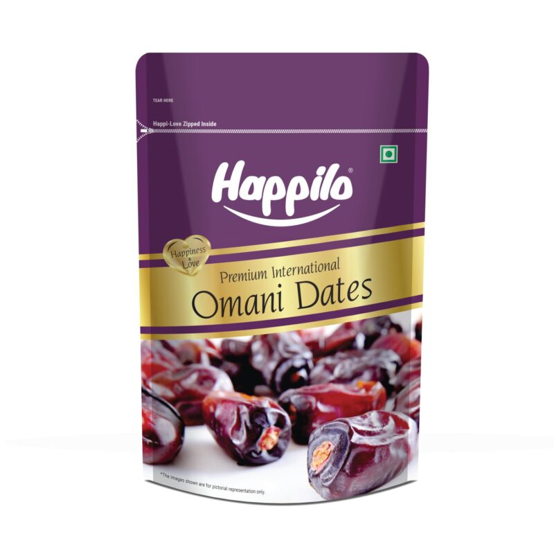 Happilo Premium International Omani Dates 250g | Khajur, Khajoor | Dry Fruits | Healthy Snacks | Dry Dates | No Preservatives