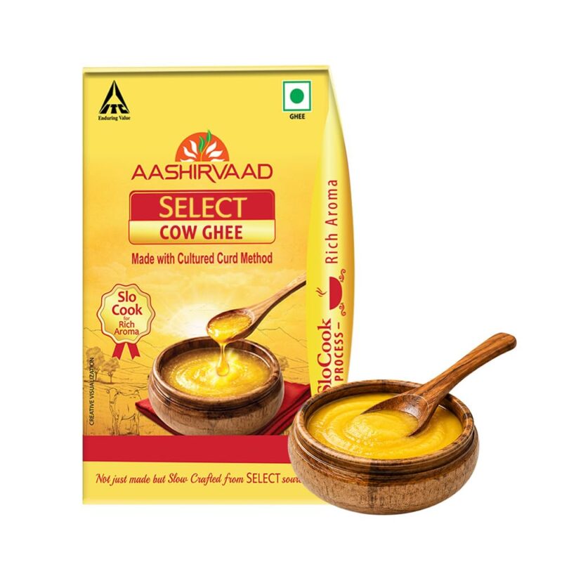 Aashirvaad Select Cow Ghee, Made with Cultured Curd Method, 910ml