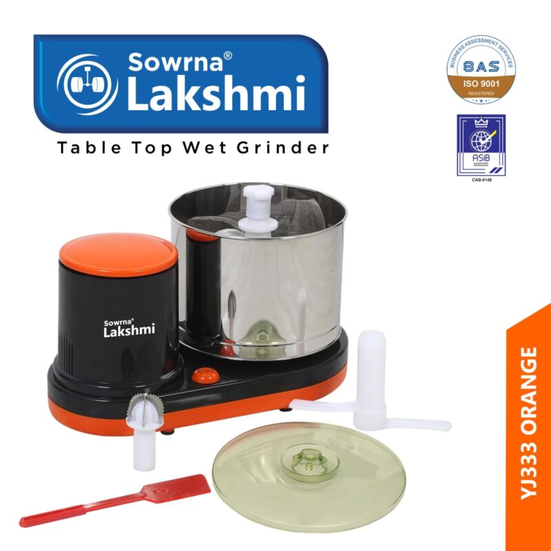 DGMR ENGG WORKS YJ666 150W Wet Grinder, Orange and Grey - Image 5