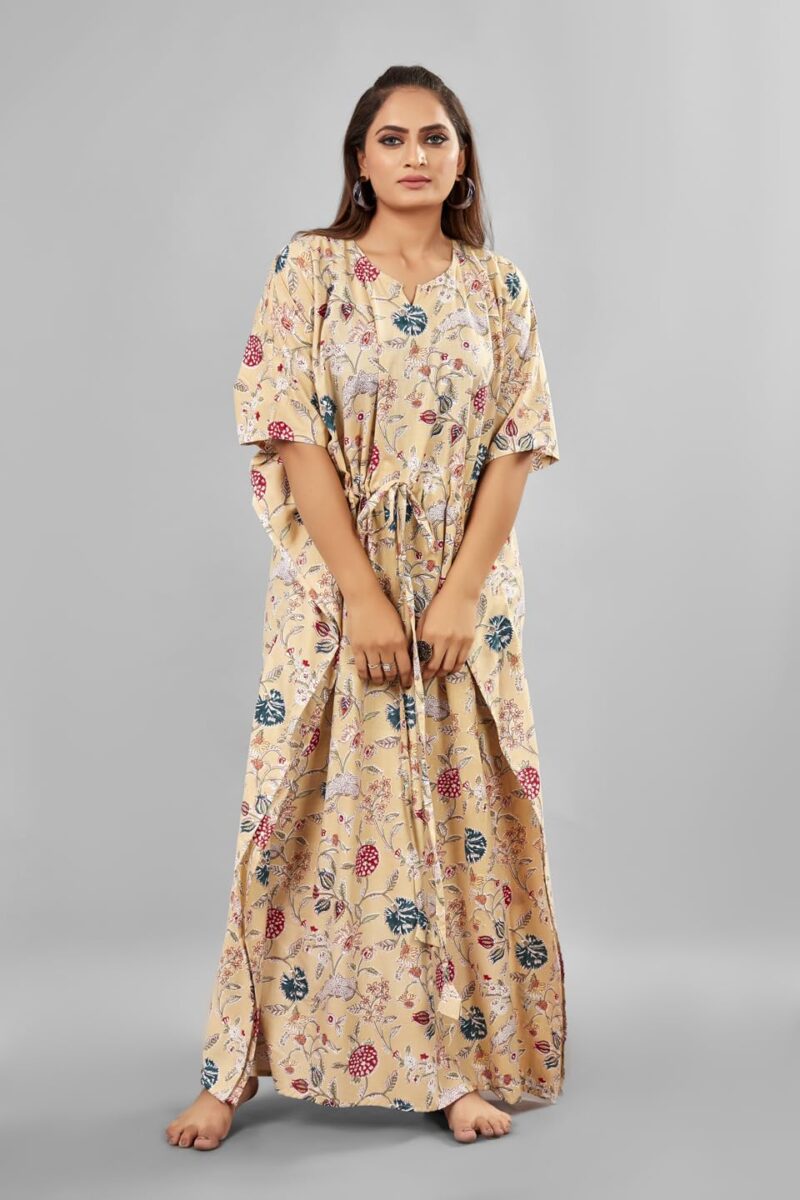 Jaipur Export Quality Hand Block Guarantee Colour 100% Pure Cotton Kaftan Ladies Caftan Kurti Tops Free Size Bohemian Women Night Combo Casual Maxi Plus Size Women's Long Dress (multi7, Cotton) - Image 8