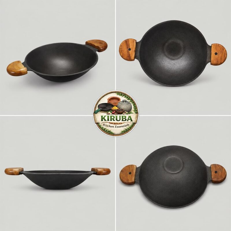 SKS 9 Inch(23 cm) Special Cast Iron Appachatty with Wooden Handle - Image 2