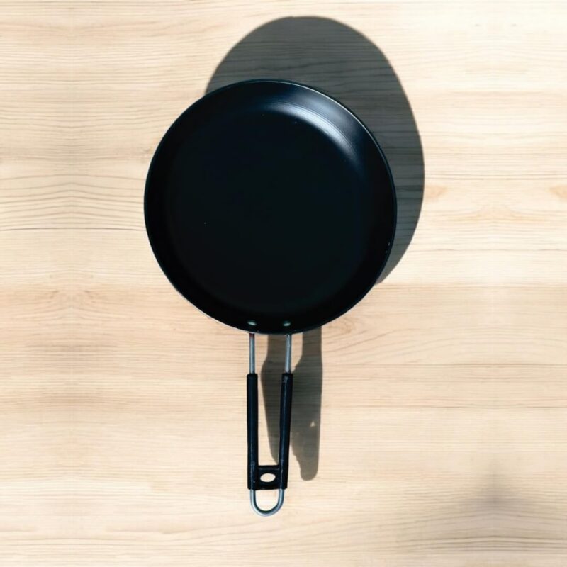 ABEHA Global Non-Stick Frying Pan with Handle – Black and Red Marble Coated Skillet – Induction Compatible Aluminum Cookware for Gas, Electric, and Ceramic Stovetops – Easy-Clean Flat Tawa - Image 5