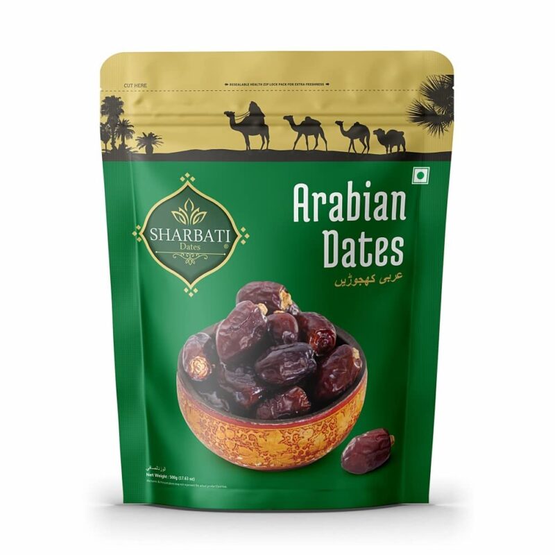 SHARBATI DATES Premium Arabian Dates 500Gm With High In Fibre & Rich Source Of Iron|Gluten Free|No Preservatives|100% Vegan|Wet Khajoor|Khajur|Date Fruits - Fresh