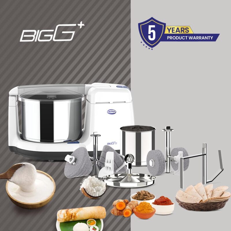 Ultra BIGG+ 2.5 Liters Celebration Pack Wet Grinder with 1 Ltr Spice Drum - Image 5